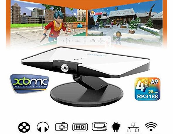 Kool(TM) Android Game Console, Kool(TM) iSports Android TV Box Quad Core [RK3188 Cortex A9 1.6GHZ, 1GB RAM, 8GB HDD] Full HD 1080p WIFI Media Player [Pre-Installed XBMC, Google Playstore, 26 Exclusive Android 